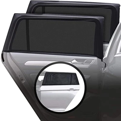 Image of Caramaz Baby car sunscreen with UV protection, 2 pieces, Black, Gap free coverage, Size XL