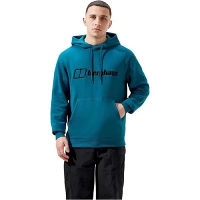 Image of Berghaus Men&#039;s Logo Pullover Hoodie Added Warmth Extra Comfortable, Deep Ocean, XS