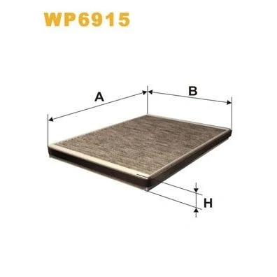 Image of 1688300118, 1688300718, 1688300818, A1688300118, A1688300718 Pollen Filter WIX FILTERS WP6915 Activated Carbon 355mm 245mm 25mm