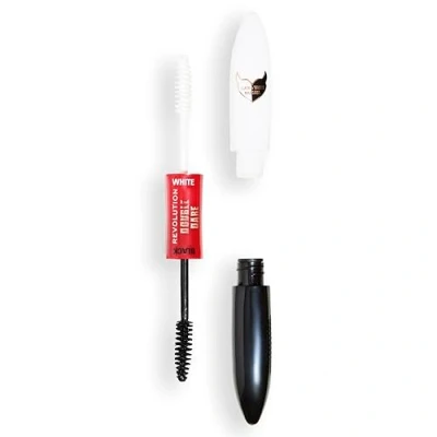 Image of Revolution Beauty Truly Sinful Double Ended Black &amp; White Mascara, Halloween Face Costume Makeup for Lashes, Brows Hair, Vegan Cruelty Free
