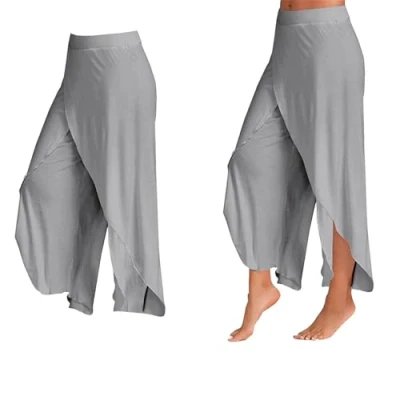 Image of AQUARIUS Super Soft Cotton Spandex Harem Style Yoga Pilates Pants, and Sizes (XXXL, Grey)