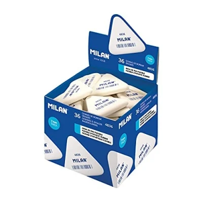 Image of MILAN Box 36 triangular rubber bands 4836 white