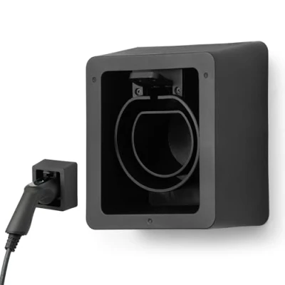 Image of Green Wallbox Wall Mount Charging Cable Organizer Electric Car Hanger without a Holder Plug Lock Compatible with Type 2 Strong and Durable Material