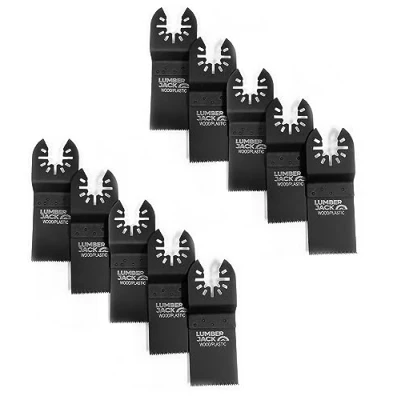 Image of LUMBER JACK Multi Tool Blades, 10 x 34mm Universal Fine Wood &amp; Plastic Cutting Quick Release Oscillating Multitool Saw Blades