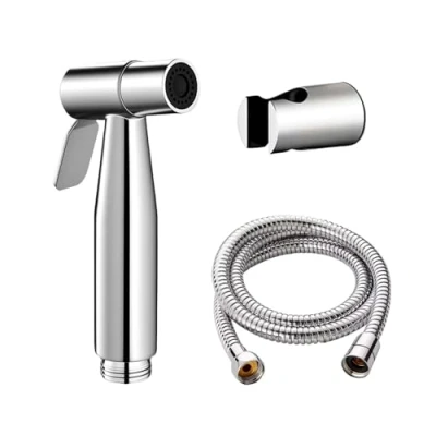 Image of WEIDMAX Hand Held Bidet Sprayer Stainless Steel Shattaf Toilet Shower Head with 49 inch Hose and Bracket Holder