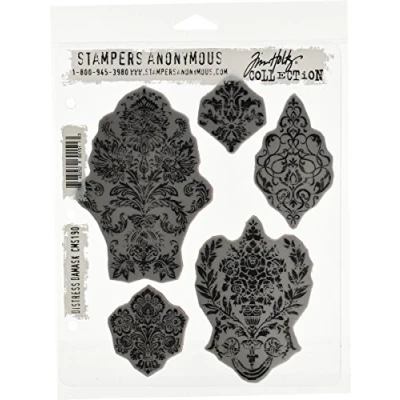 Image of Stampers Anonymous Distress Damask Tim Holtz Cling Mounted Stamp Set,