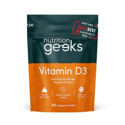 Image of Vitamin D 1000iu 1 Year Supply, 365 Easy Swallow Tablets, Vegetarian D3, High Strength Immune Support Supplement Awarded by The Independent UK