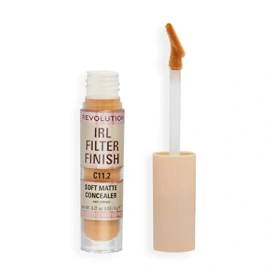 Image of Makeup Revolution IRL Filter Finish Concealer, Medium to Full Coverage, Matte Finish, C11.2, Medium/Dark Skin Tones, 6g