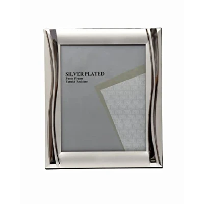 Image of 4x6 inch Two Tone Silver Plated Photo Frame Stands both ways (Landscape or Portrait) Swirl Design (4x6 inch)
