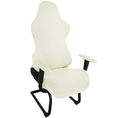 Image of Highdi Stretchable Gaming Chair Covers, Computer Office Cover Stretch High Back, Spandex Armchairs Protector for Racing Chairs, Game (one size,cream)