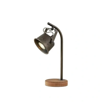 Image of Lindby Table Lamp &#039;Rubinjo&#039; (Vintage, Antique) in Brown Made of Wood for e.g. Living Room &amp; Dining (1 Light Source, GU10) from Desk Lamps