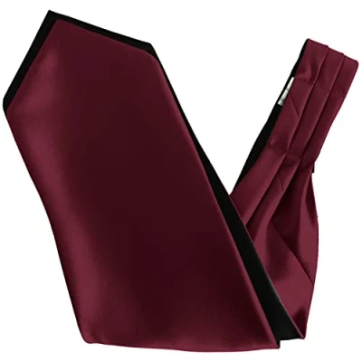 Image of Great British Tie Club Men&#039;s Satin Ascot Cravats (Burgundy)
