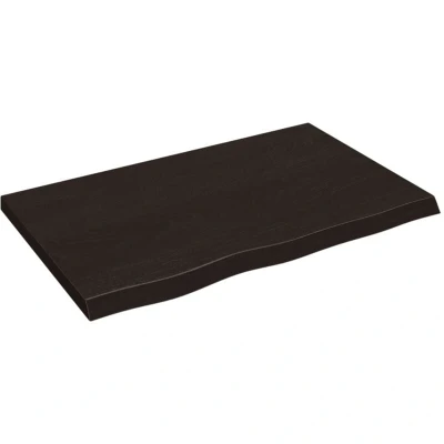 Image of vidaXL Bathroom Countertop Dark Brown 80x50x(2 4) cm Treated Solid Wood