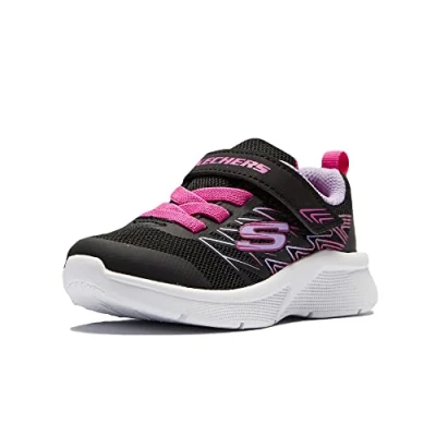 Image of Skechers Girl&#039;s Microspec Bold Delight Sneaker, Black, 2.5 US