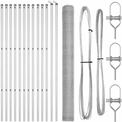 Image of vidaXL Fencing Set of 2 Galvanised steel Large Durable