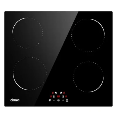 Image of CIARRA CABBIH4 C Built in Induction Hob 4 Zones Touch Control Ceramic Glass Plate 9 Power Levels Fast Heating Child Safety Lock Black