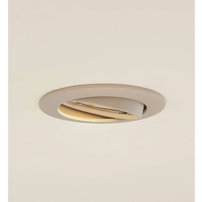 Image of Prios recessed ceiling light Fibur, beige, aluminium, Ø 8.2 cm