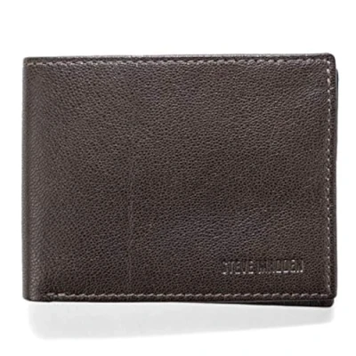 Image of Steve Madden Men&#039;s Leather RFID Wallet Extra Capacity Attached Flip Pocket, Brown (Smooth Grain), One Size
