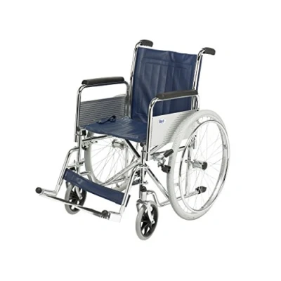 Image of DAYS Transit Wheelchair, Standard 46cm, Chrome Plated Steel Frame, DETAChable Armrests &amp; Swing Away Footrests, Self propelled, Fixed Back for Transport