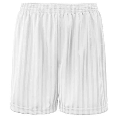 Image of Hiffy Kids Unisex Shadow Stripe Gym Sports Games School PE Shorts Age 2 13 Years (White, Years)