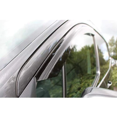 Image of 2x Wind Deflectors compatible with Ford Transit Custom Tourneo 2012 2013 2014 2015 2016 2017 2018 2019 2020 2021 2022 Acrylic Glass Windows Weather Shields Visors Rain Snow Sun Guards