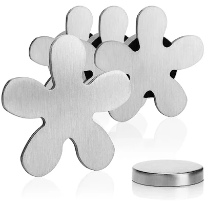 Image of com four® 4x tablecloth weights made of stainless steel magnetic clip approx. 45 g