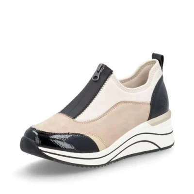 Image of Remonte Womens D0T08 Loose Insert Low Top Trainers, Beige Kombi 60, 7 US / 37 EU, 4.5 UK