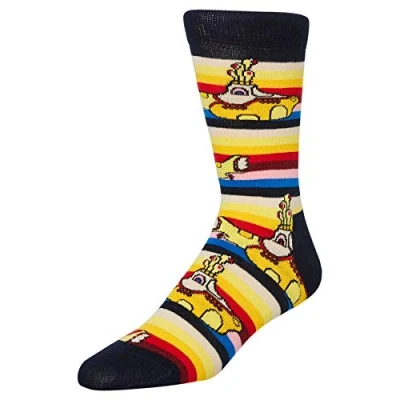 Image of Happy Socks Mens and Ladies The Beatles Yellow Submarine 2019 Cotton Pack of 1 Assorted 7.5 11.5