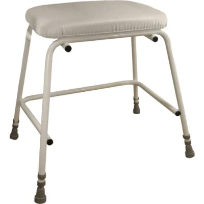 Image of Aidapt Bariatric Height Adjustable Perching Stool with Padded Seat For Elderly Users Limited Mobility