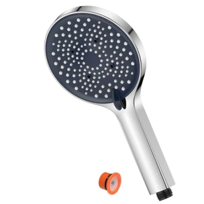 Image of YEAUPE Shower Head Water Saving Rain with 6 Jet Types, Large (130 mm Diameter) Hand High Pressure for Bathing and Spa, Chrome