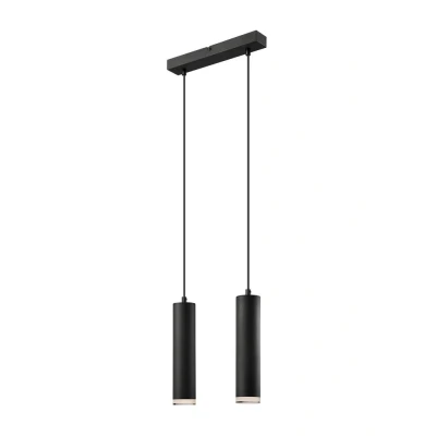 Image of Franco Bar Pendant Ceiling Light Black, 2x E27