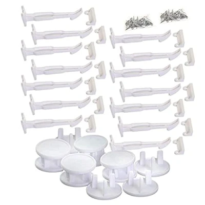Image of Dreambaby 14 Pack Catches and 12 Socket Covers Set White F700644BB