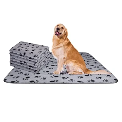 Image of Nobleza 6 x Dog Blanket Cat Cushion Puppy Kitten Sleep Pad Mat Pet Bed Cover Washable Warm Soft Fluffy Fleece Blankets Grey 120 * 100cm