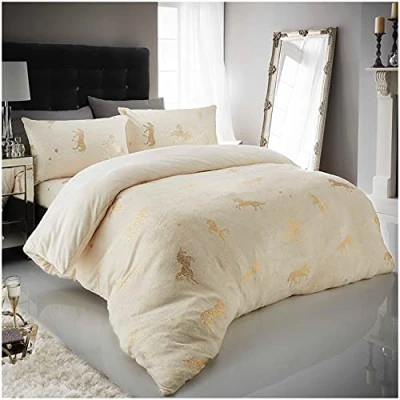 Image of GC GAVENO CAVAILIA Teddy Fleece Duvet Covers, Super Soft Double Bedding Set, Cuddly Fluffy Quilt Cover, Cream