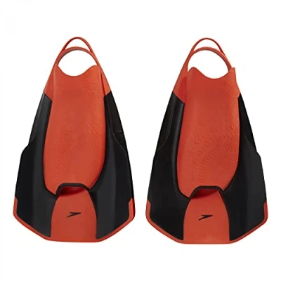 Image of Speedo Unisex Fastskin Kickfin Swim Training, Black/Siren Red, 3 4 UK