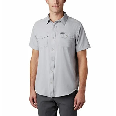 Image of Columbia Men&#039;s Utilizer 2 Solid Short Sleeve Shirt Shirt, Grey, Size M