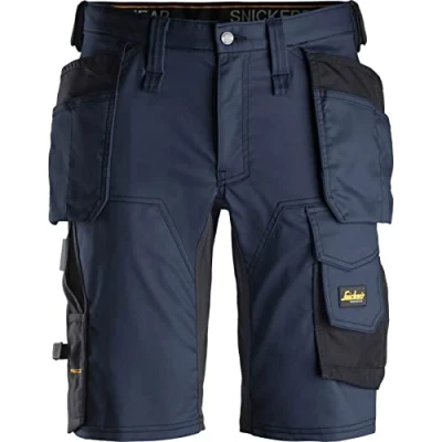 Image of Snickers AllroundWork Stretch Shorts Holster Pockets Navy/Black 52