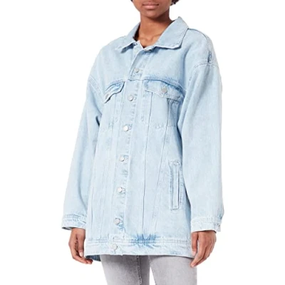 Image of JJXX Women&#039;s JXALISON Oversized Long Jacket CR503 NOO, Light Blue Denim, L