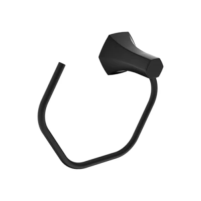 Image of hansgrohe Towel Ring 8 inch Transitional Holder in Matte Black, 04836670
