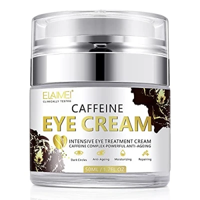 Image of Caffeine Eye Cream, Anti Ageing Cream for Dark Circles, Puffiness &amp; Crows Feet Wrinkle Serum, Moisturizing