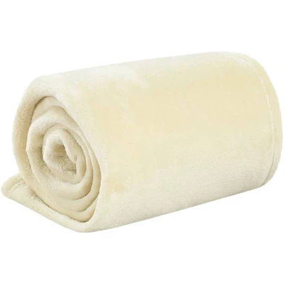 Image of vidaXL Blanket Cream 200x240 cm Polyester