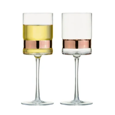 Image of Anton Studios Set of 2 SoHo Wine Glasses Bronze