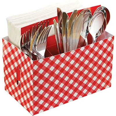 Image of (PKT) Picnic Party Cardboard Utensil Caddy