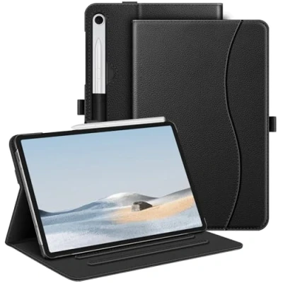Image of FINTIE Case for Samsung Galaxy Tab S9 FE 10.9 Inch/Galaxy 11 Inch 2023, Multi Angle Viewing Protective Cover with Pocket, Auto Sleep/Wake, Black