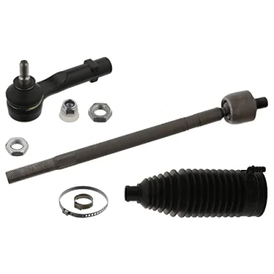 Image of 3812E9, 3812E9S1, 381771, 406682, 406685 Tie Rod FEBI BILSTEIN 44942 Front Axle Left with nuts clamps, steering bellow