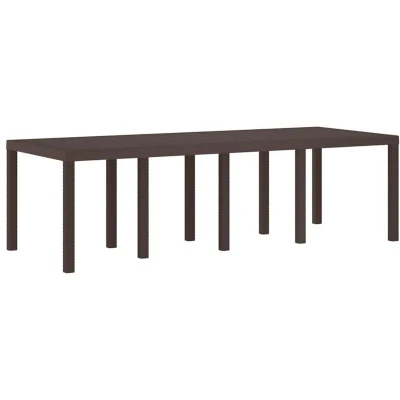 Image of vidaXL Garden Table Brown 250x100x73 cm Poly Rattan