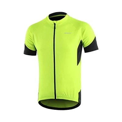 Image of BERGRISAR Men&#039;s Cycling Jersey Tops Short Sleeves MTB Breathable Quick Dry Mountain Bike Bicycle Clothing BG650 Green Size Medium