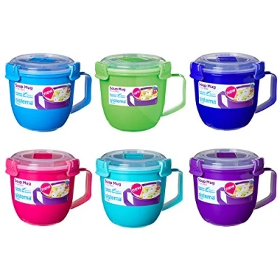Image of Sistema Soup Mug 565ml Set of 3 Assorted Colours