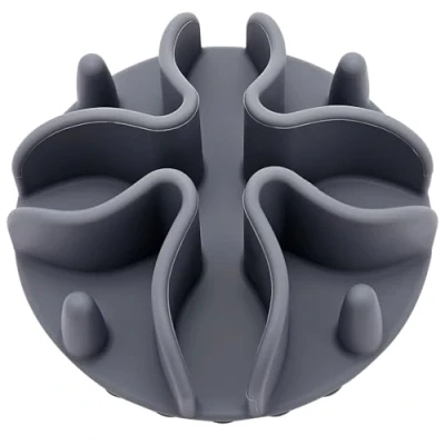 Image of Slow Feeder Dog Bowl Insert,Doweiss Silicone for Cat Puppy Pet with Stong Suction Cups Bowls Eating (Medium, Grey)