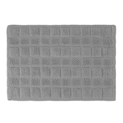 Image of Relaxdays Cotton, 60 x 40 cm, Non Slip, Washable, Bath Mat, Rectangular, Grey